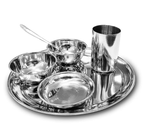 Shri & Sam Stainless Steel Shagun Dinner Set (6 Pcs)